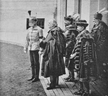 Ferenc József látogatóban a Teológiai Fakultás épületének avatóünnepségén