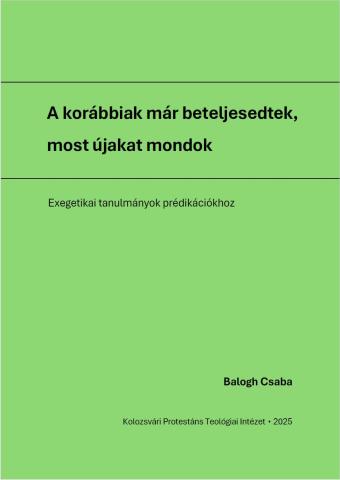 Balogh Exegetikai tanulmányok borító